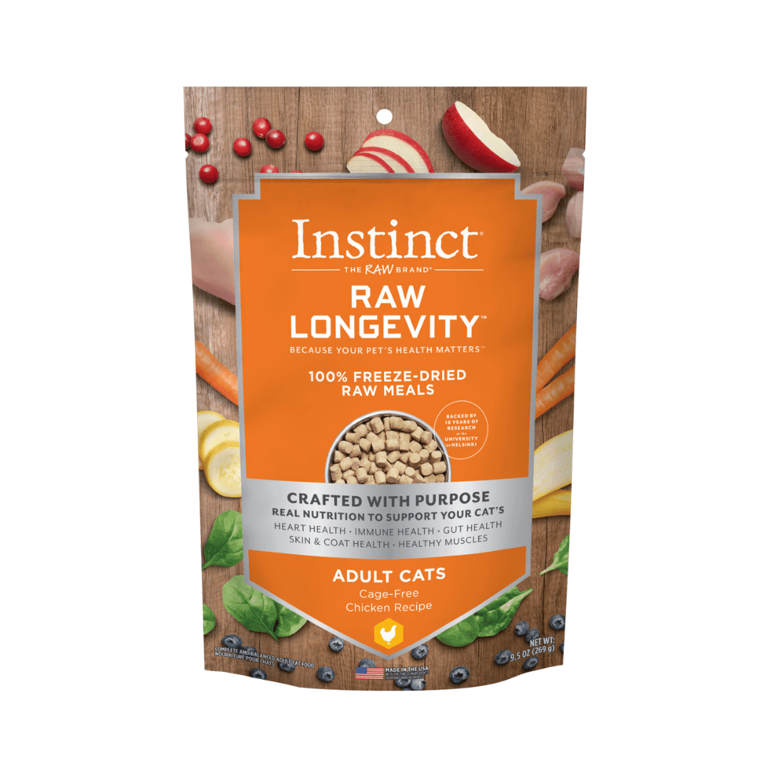 Instinct Freeze - Dried Cat Food - Raw Longevity 100% Raw Meals Cage - Free Chicken Recipe - Toronto Pets