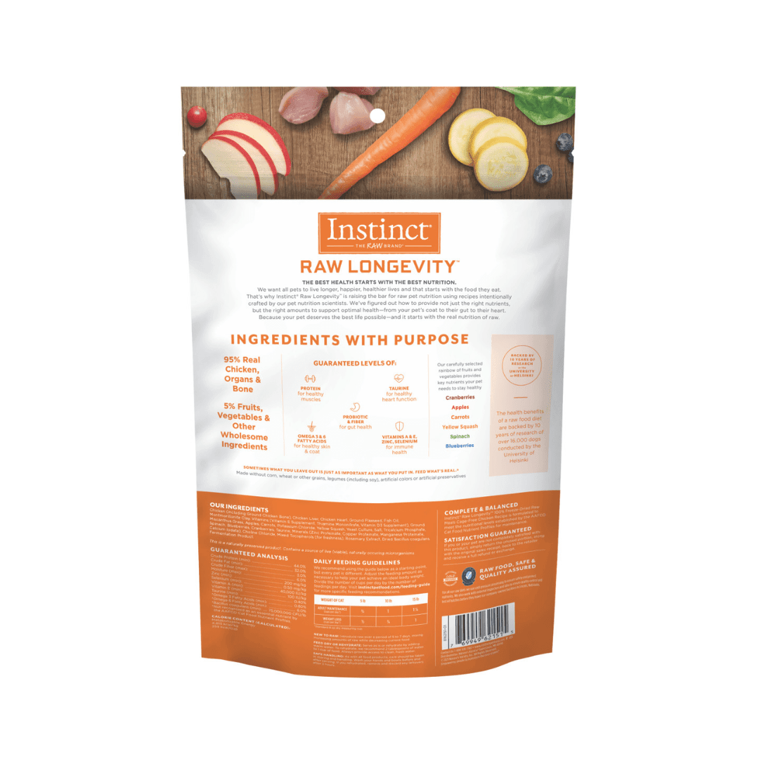 Instinct Freeze - Dried Cat Food - Raw Longevity 100% Raw Meals Cage - Free Chicken Recipe - Toronto Pets