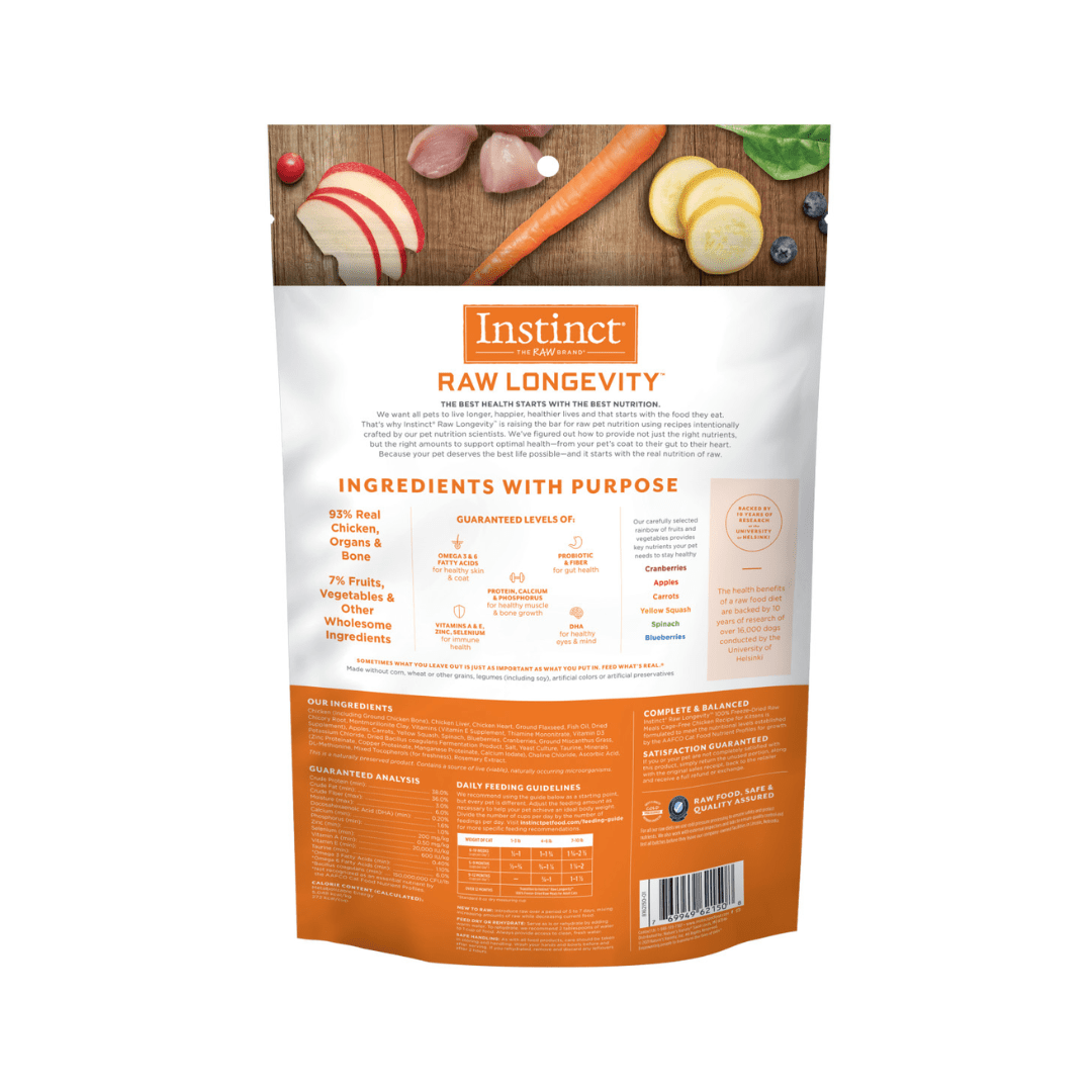 Instinct Freeze - Dried Cat Food - Raw Longevity 100% Raw Meals Cage - Free Chicken Recipe For Kittens - Toronto Pets