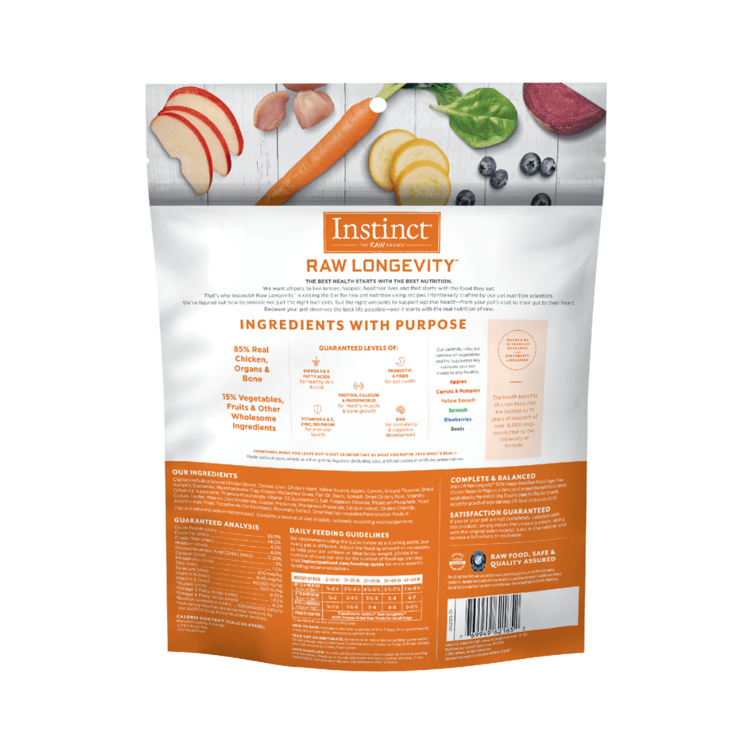 Instinct Freeze Dried Dog Food - Raw Longevity 100% Freeze - Dried Raw Meals Cage - Free Chicken Recipe For Puppies - Toronto Pets