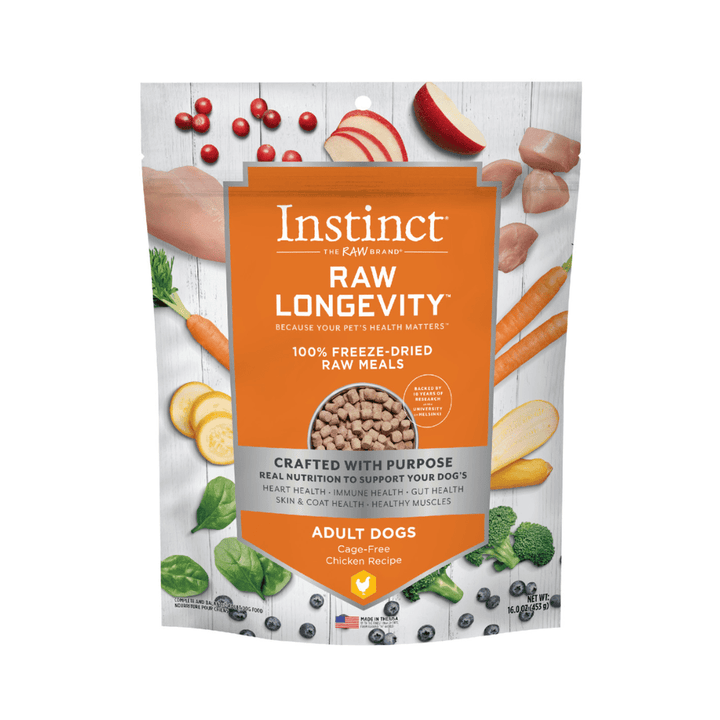 Instinct Freeze Dried Dog Food - Raw Longevity 100% Raw Meals Cage - Free Chicken Recipe - Toronto Pets