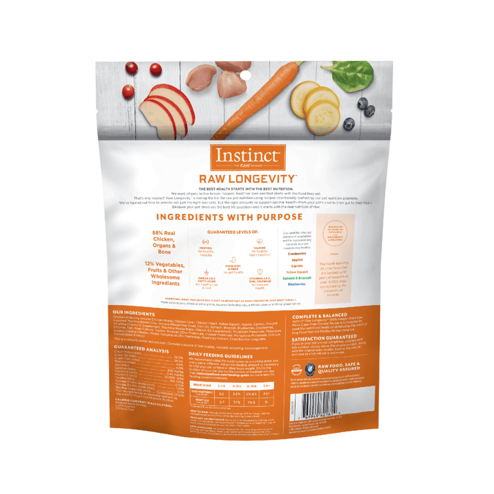 Instinct Freeze Dried Dog Food - Raw Longevity 100% Raw Meals Cage - Free Chicken Recipe - Toronto Pets