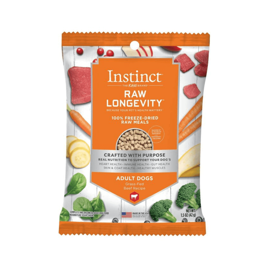 Instinct Freeze Dried Dog Food - Raw Longevity 100% Raw Meals Grass - Fed Beef Recipe - Toronto Pets