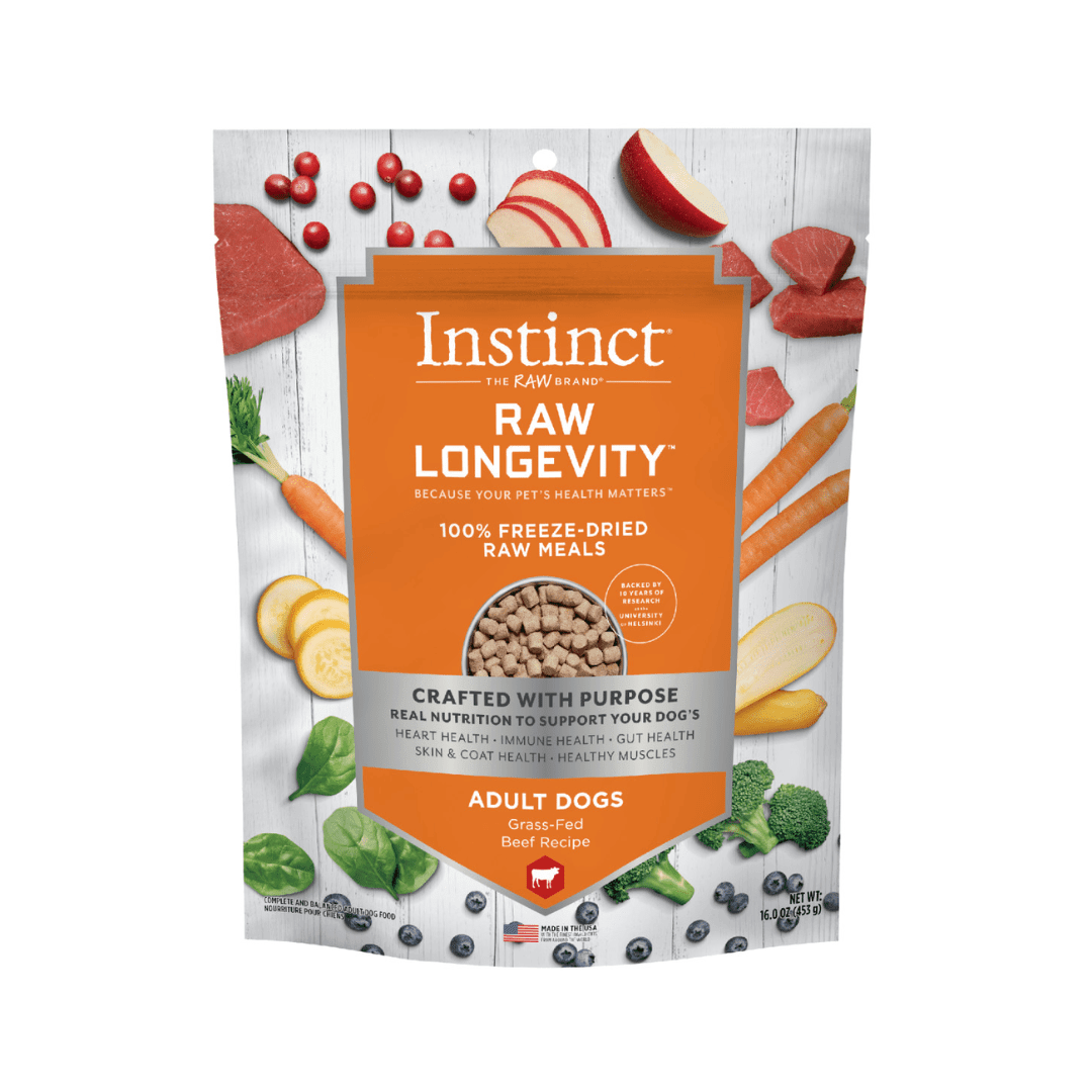 Instinct Freeze Dried Dog Food - Raw Longevity 100% Raw Meals Grass - Fed Beef Recipe - Toronto Pets