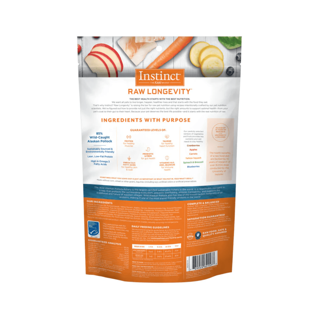 Instinct Freeze Dried Dog Food - Raw Longevity 100% Raw Meals Wild - Caught Alaskan Pollock Recipe - Toronto Pets