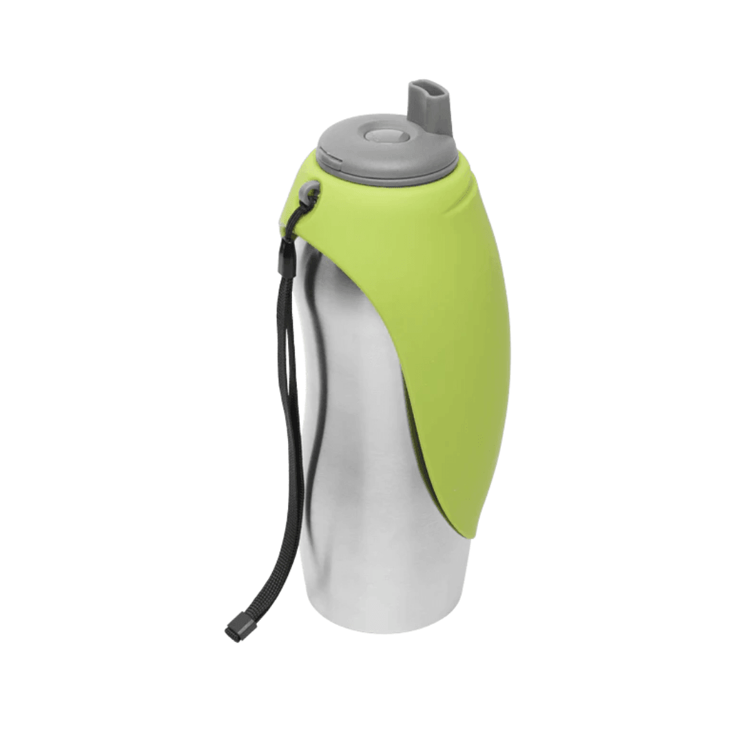 Messy Mutts Dog Bowl - Stainless Steel Travel Water Bottle with Silicone Flip Up Bowl - Toronto Pets