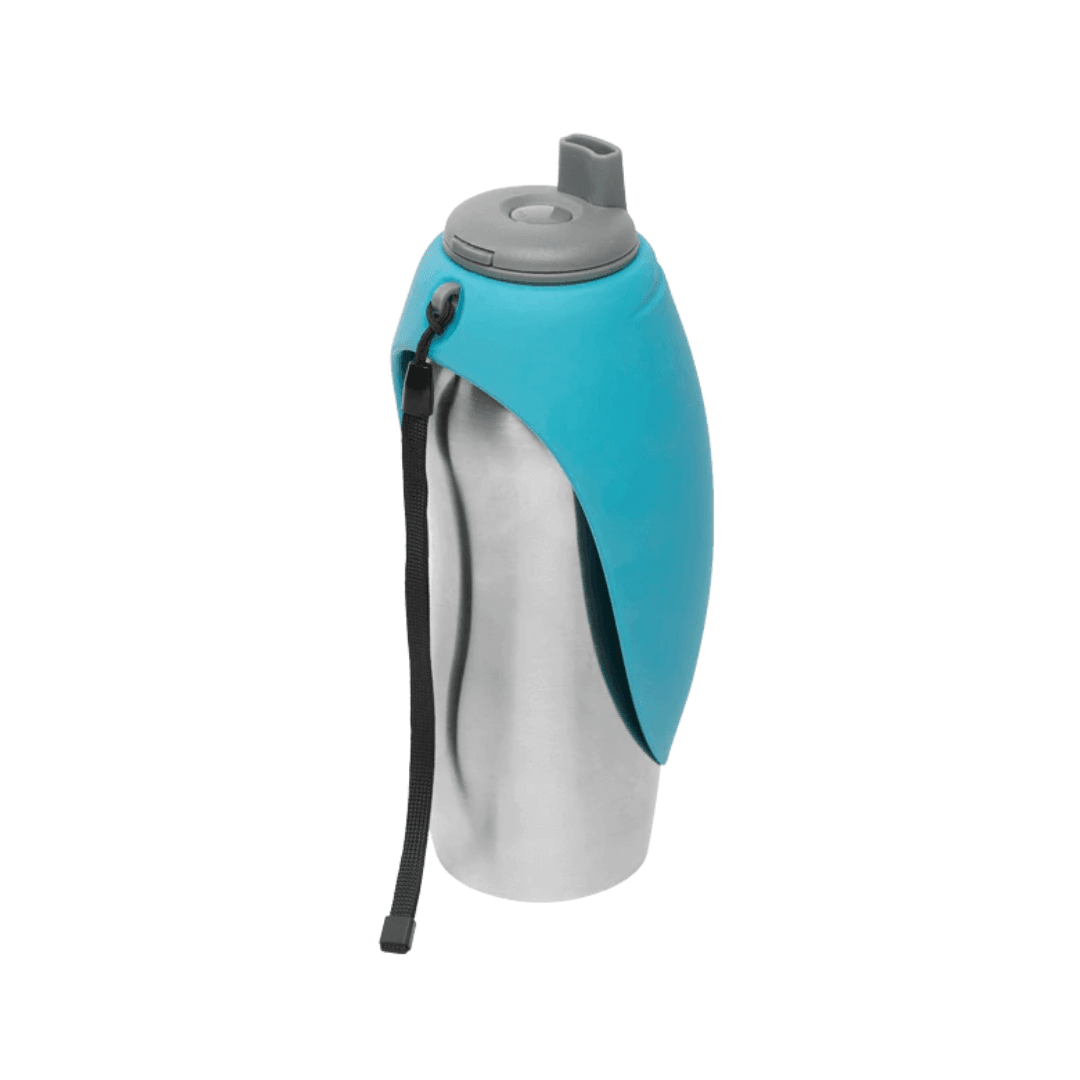 Messy Mutts Dog Bowl - Stainless Steel Travel Water Bottle with Silicone Flip Up Bowl - Toronto Pets