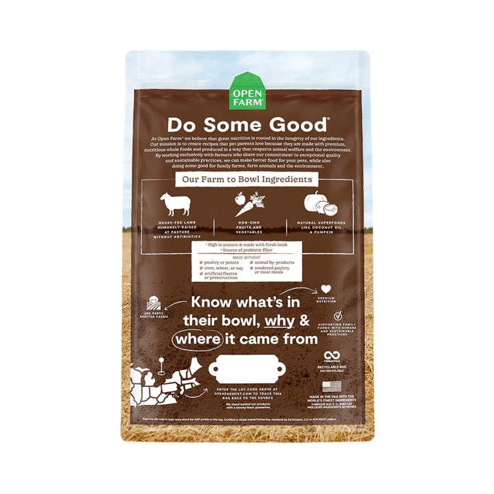 Open Farm Dry Dog Food - Pasture - Raised Lamb Grain - Free - Toronto Pets