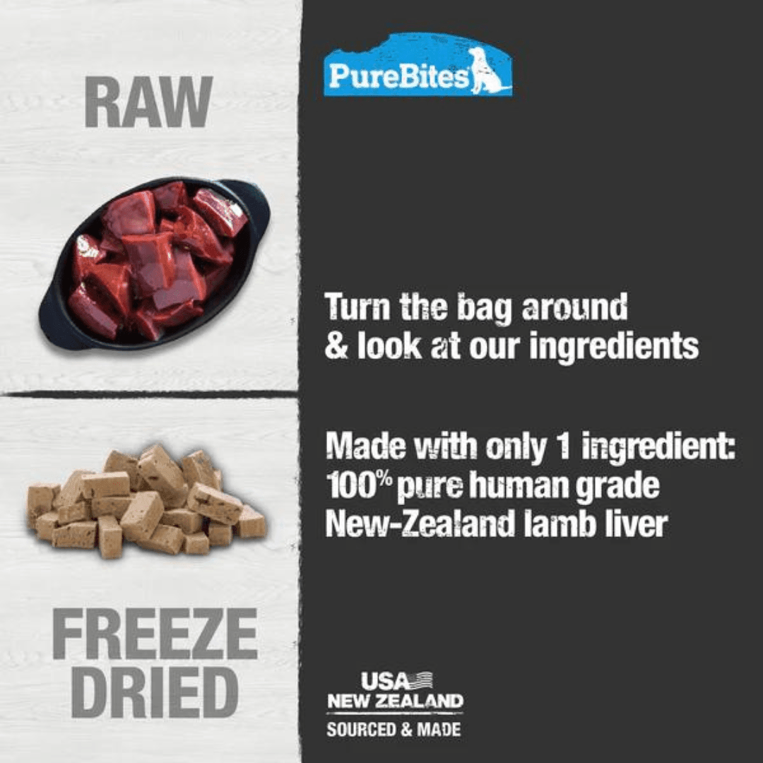 PureBites Freeze - Driend Raw Dog Treats - Lamb Liver - Toronto Pets