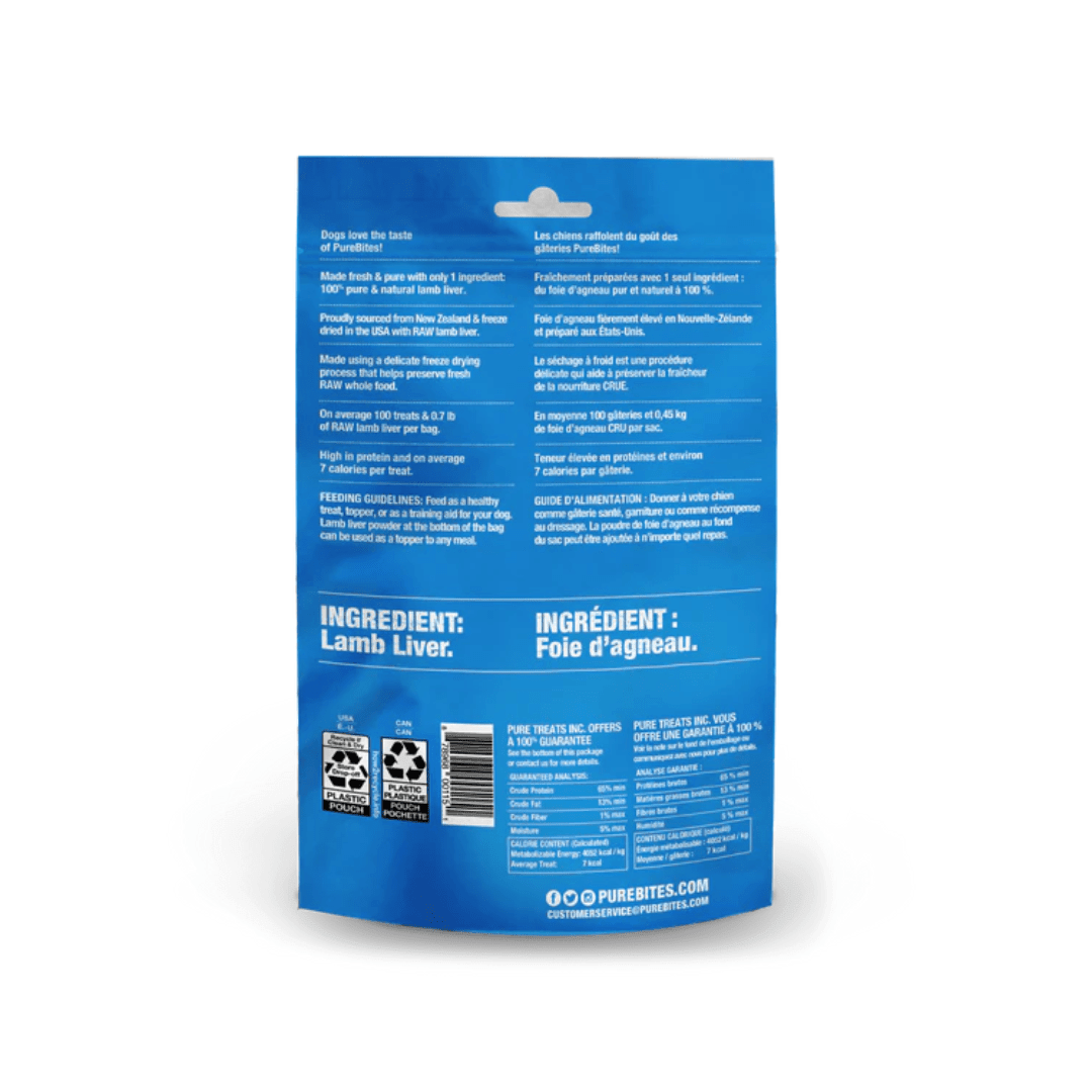 PureBites Freeze - Driend Raw Dog Treats - Lamb Liver - Toronto Pets