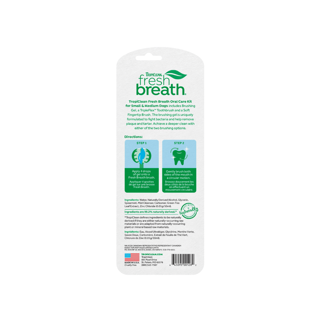 Tropiclean Dog Dental Care - Fresh Breath Oral Care Kit For Small & Medium Dogs - Toronto Pets