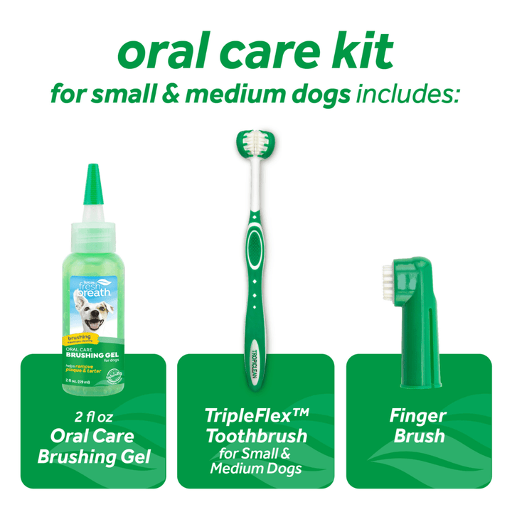 Tropiclean Dog Dental Care - Fresh Breath Oral Care Kit For Small & Medium Dogs - Toronto Pets