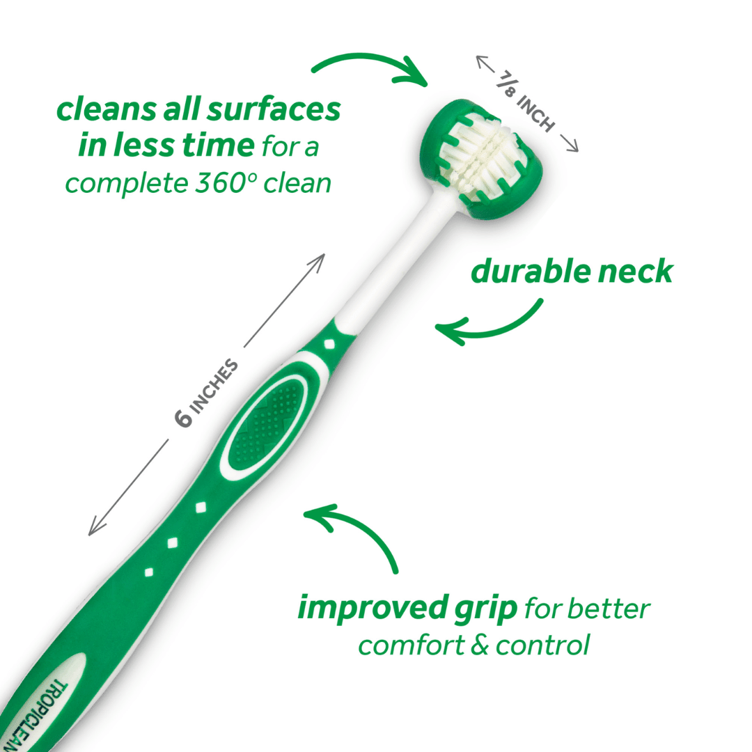 Tropiclean Dog Dental Care - Fresh Breath Tripleflex Toothbrush For Small & Medium Dogs - Toronto Pets