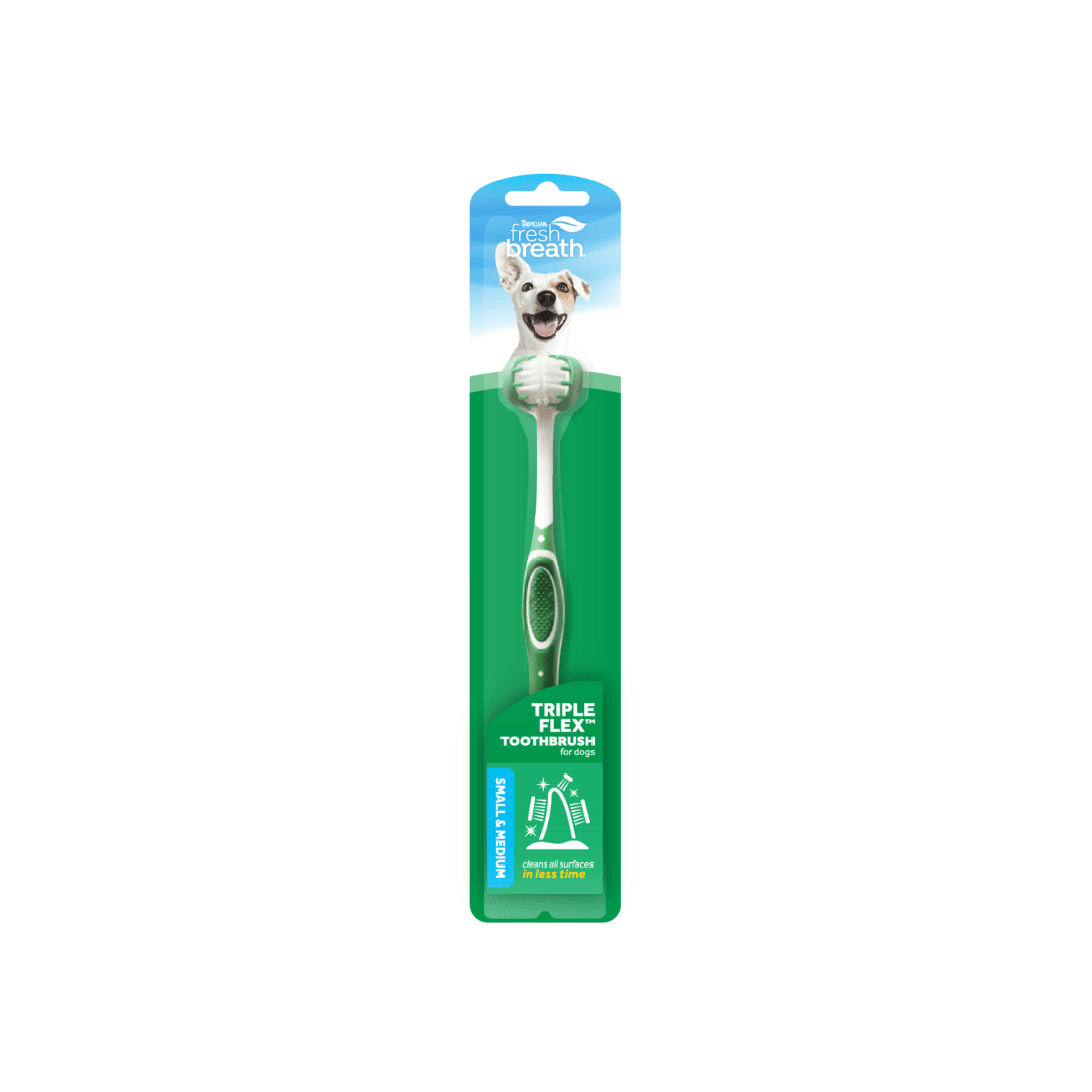 Tropiclean Dog Dental Care - Fresh Breath Tripleflex Toothbrush For Small & Medium Dogs - Toronto Pets