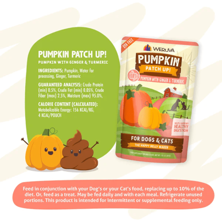 Weruva Dog and Cat Supplements - Pumpkin Patch Up Pumpkin with Ginger & Tumeric Pouch - Toronto Pets