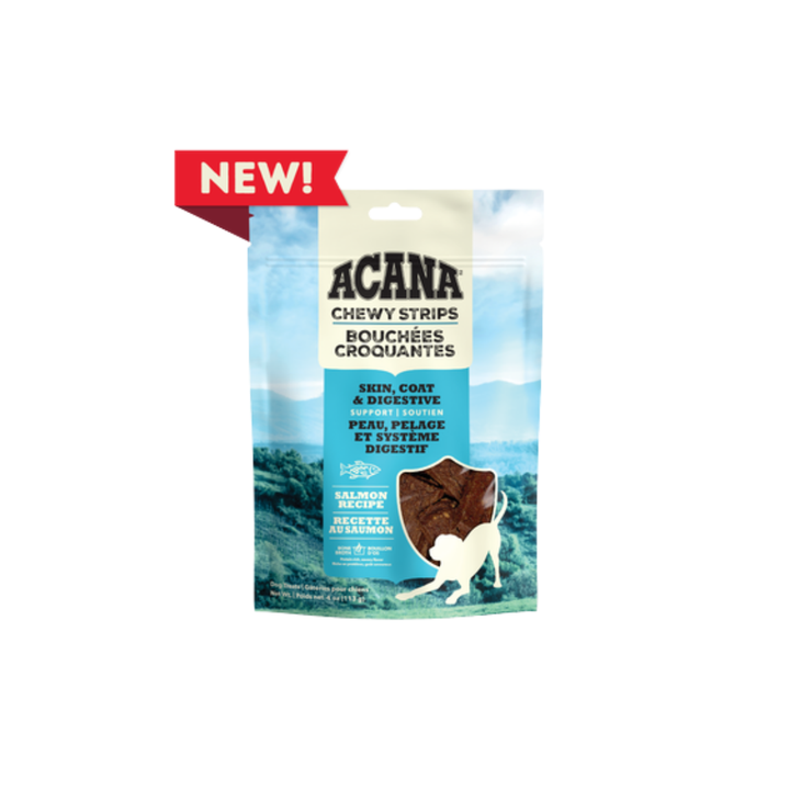 Acana Dog Treats - Chewy Strips Skin, Coat & Digestive Support Salmon Recipe