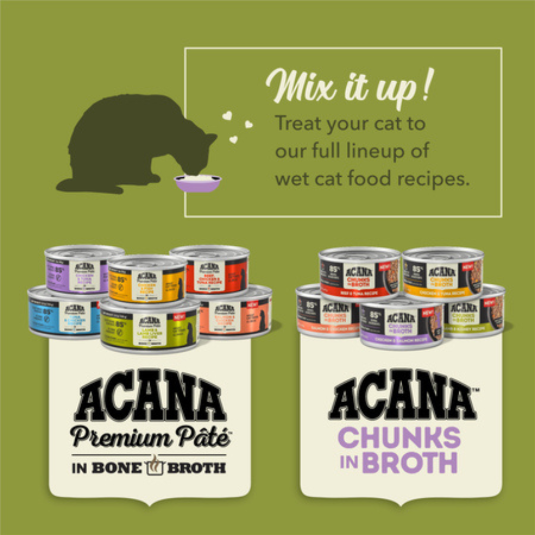 Acana Wet Cat Food -  Chunks in Broth Chicken & Salmon Recipe for Kittens Canned