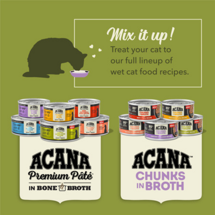 Acana Wet Cat Food -  Chunks in Broth Chicken & Salmon Recipe for Kittens Canned