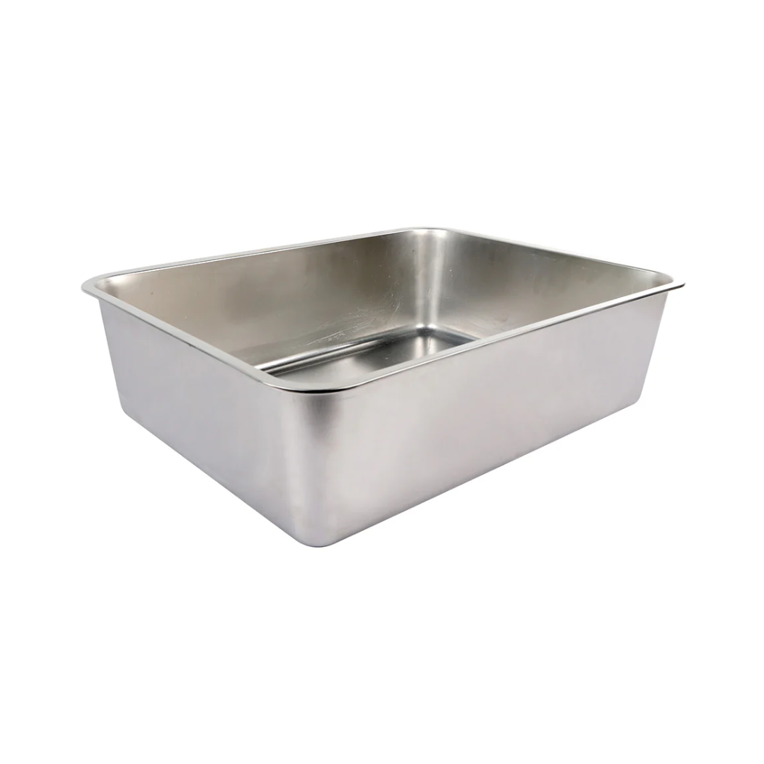 All For Paws Cat Litter Boxes - Go Fresh Enclosed Stainless Steel Litter Pan