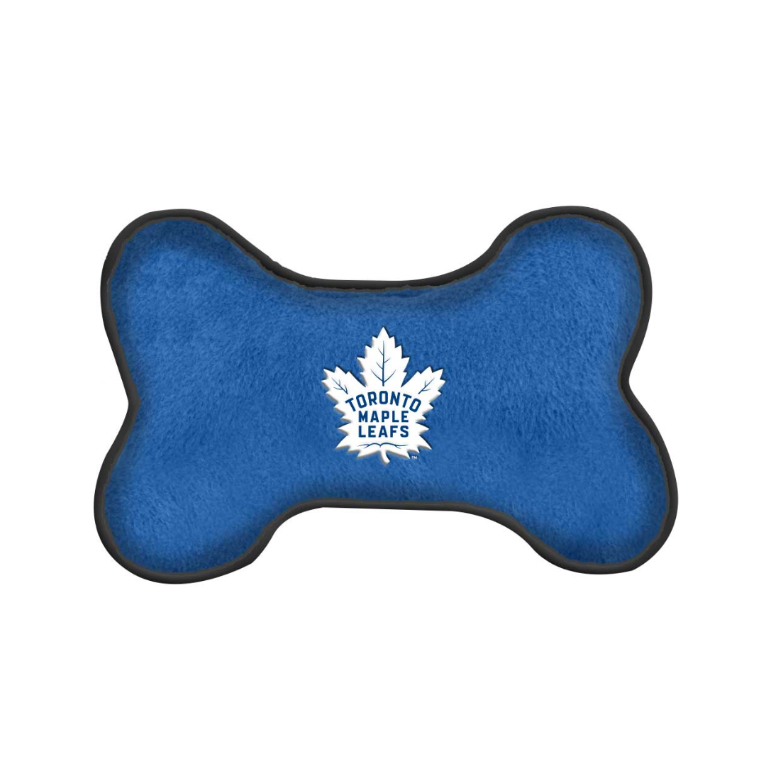 All Star Dogs Accessories - Toronto Maple Leafs Bone Shaped Squeak Toy