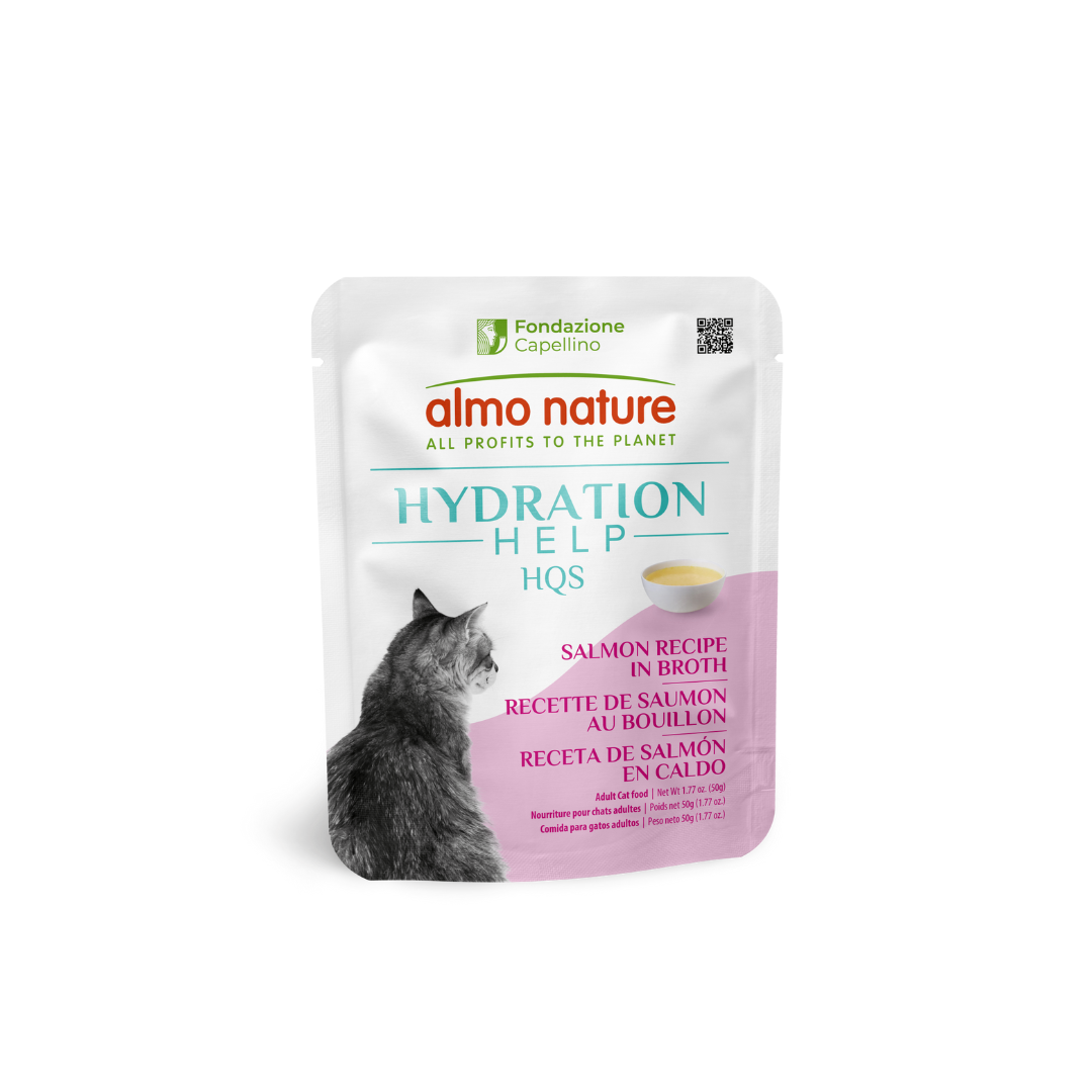 Almo Nature Wet Cat Food - Hydration Help HQS Salmon Recipe in Broth Pouch