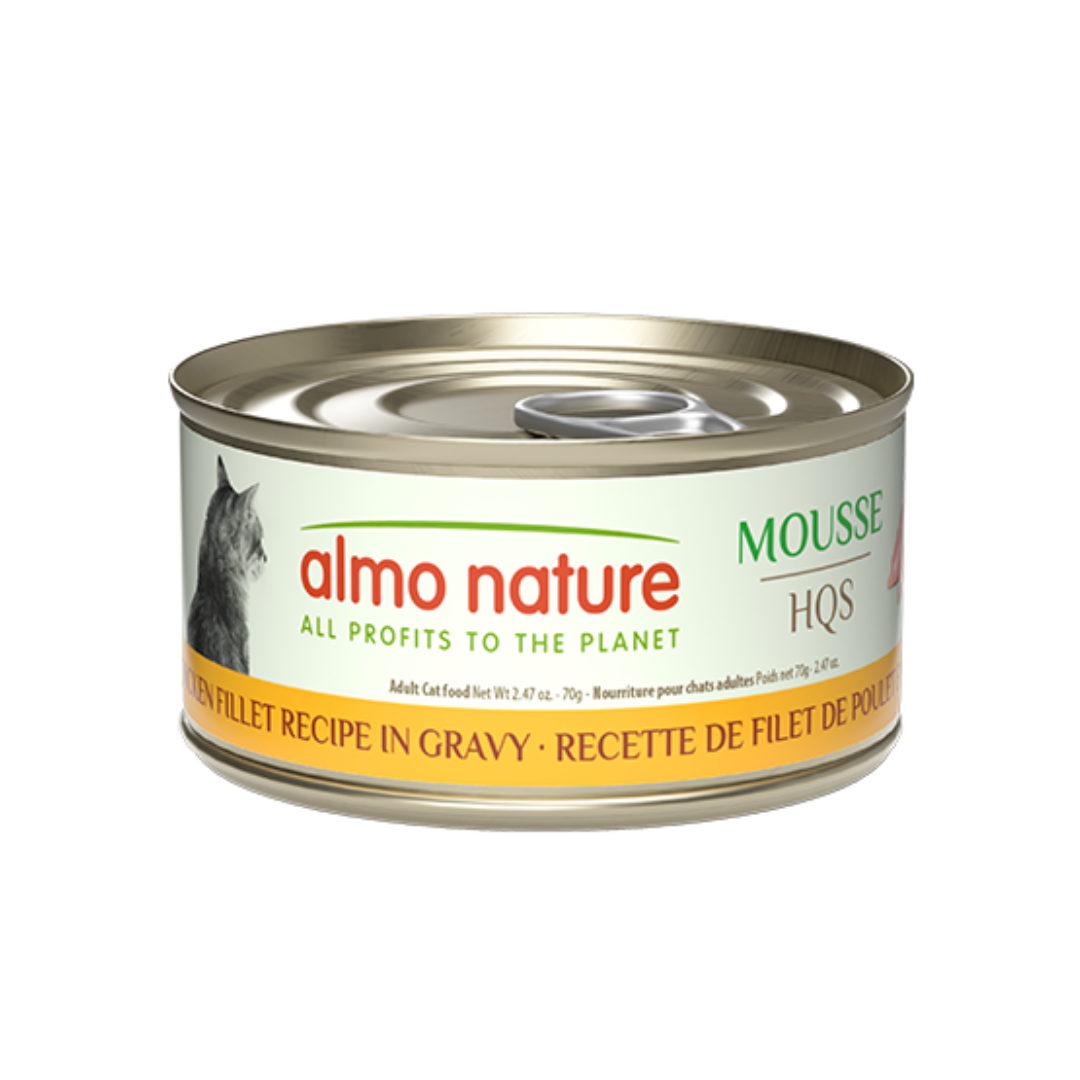 Almo Nature Wet Cat Food - Mousse HQS Chicken Fillet Recipe in Gravy Canned