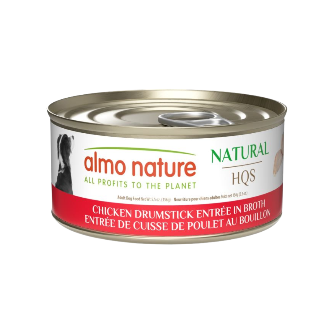 Almo Nature Wet Dog Food - Natural HQS Chicken Drumstick Entree in Broth Canned