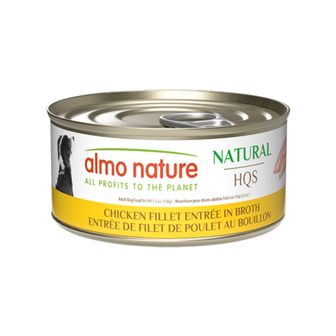 Almo Nature Wet Dog Food - Natural HQS Chicken Fillet Entree in Broth Canned