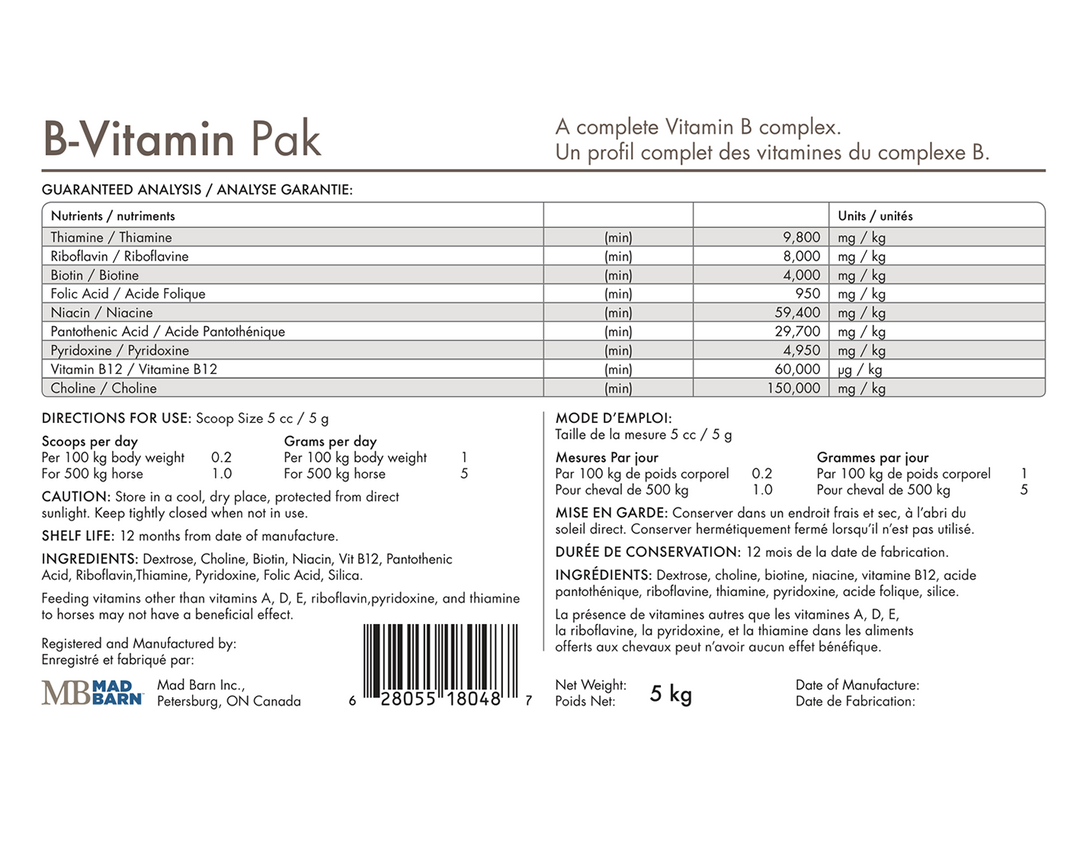 Equine Supplements - Mad Barn B-vitamin Pak