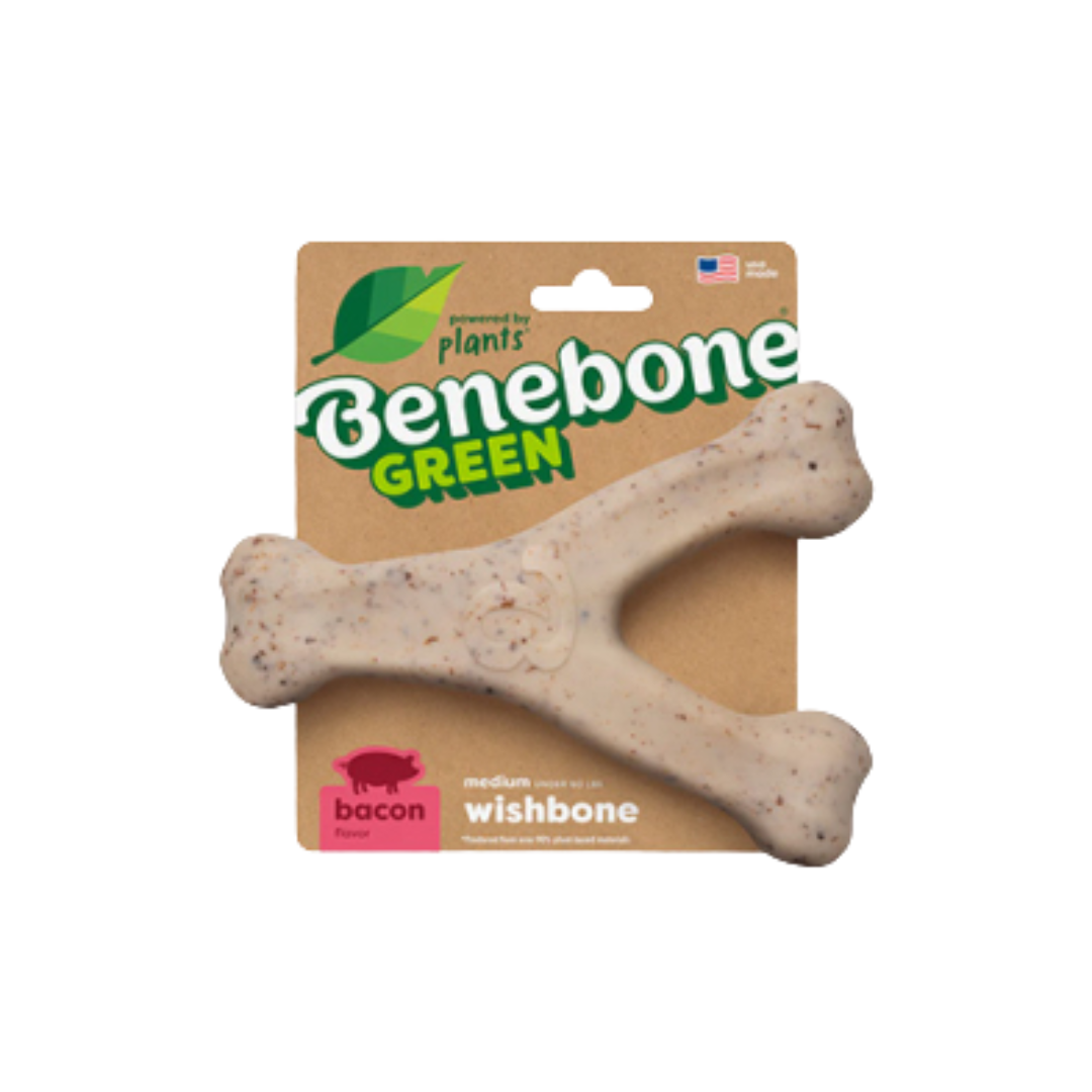 Benebone Dog Toys - Green Wishbone Bacon