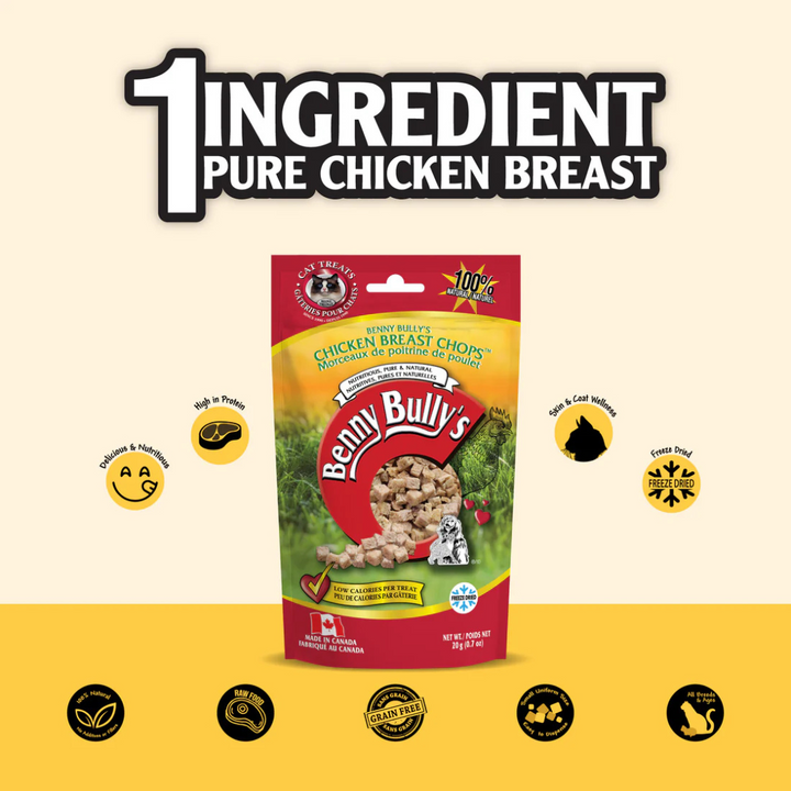 Benny Bully's Freeze Dried Cat Treats - Chicken Breast Chops
