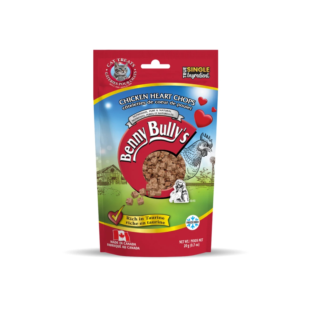 Benny Bully's Freeze Dried Cat Treats - Chicken Heart Chops