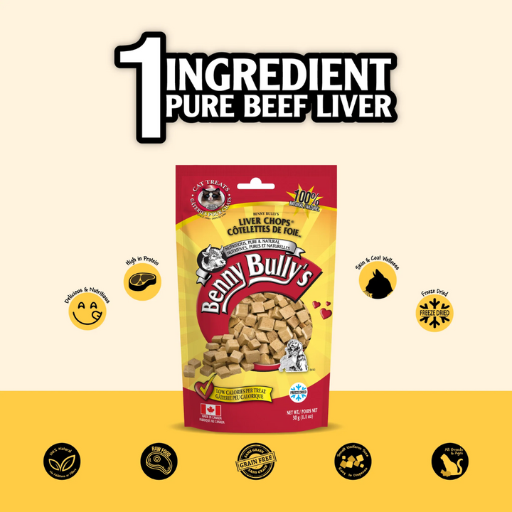 Benny Bully's Freeze Dried Cat Treats - Liver Chops