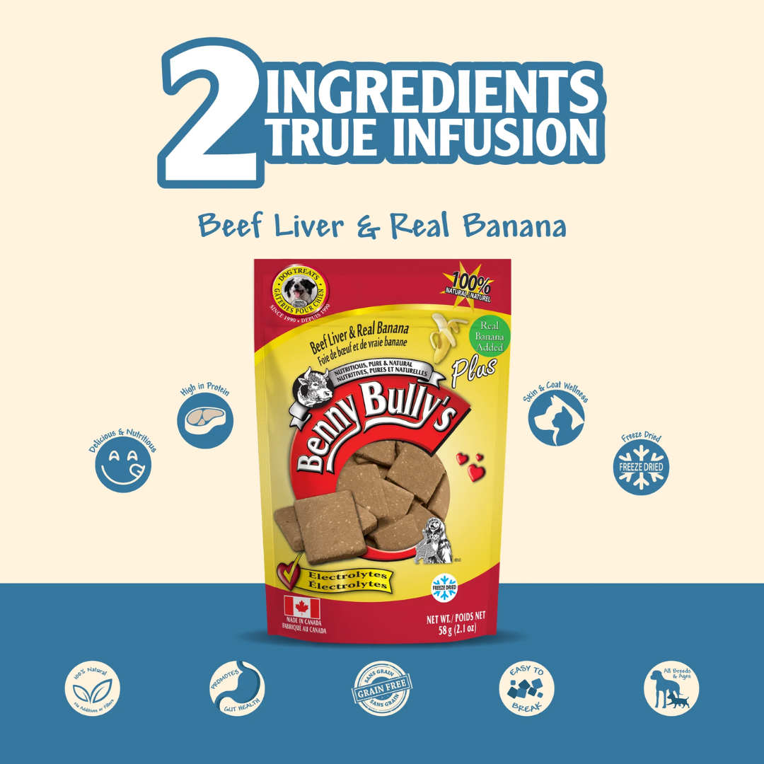 Benny Bully's Freeze Dried Dog Treats - Beef Liver Plus Banana