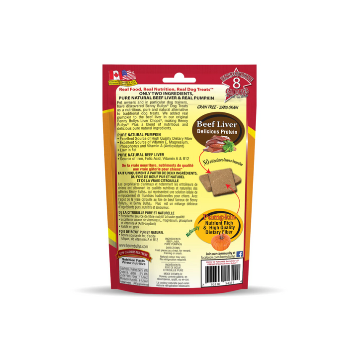Benny Bully's Freeze Dried Dog Treats - Beef Liver Plus Pumpkin