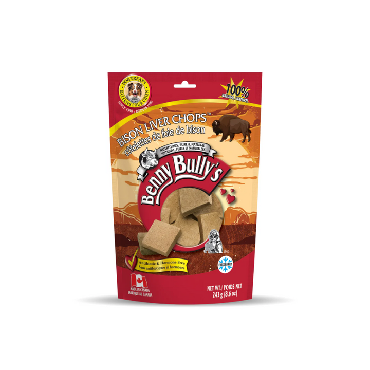Benny Bully's Freeze Dried Dog Treats - Bison Liver Chops
