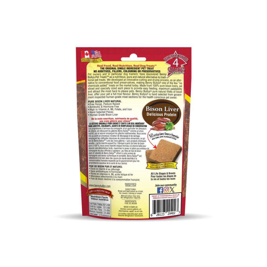 Benny Bully's Freeze Dried Dog Treats - Bison Liver Chops