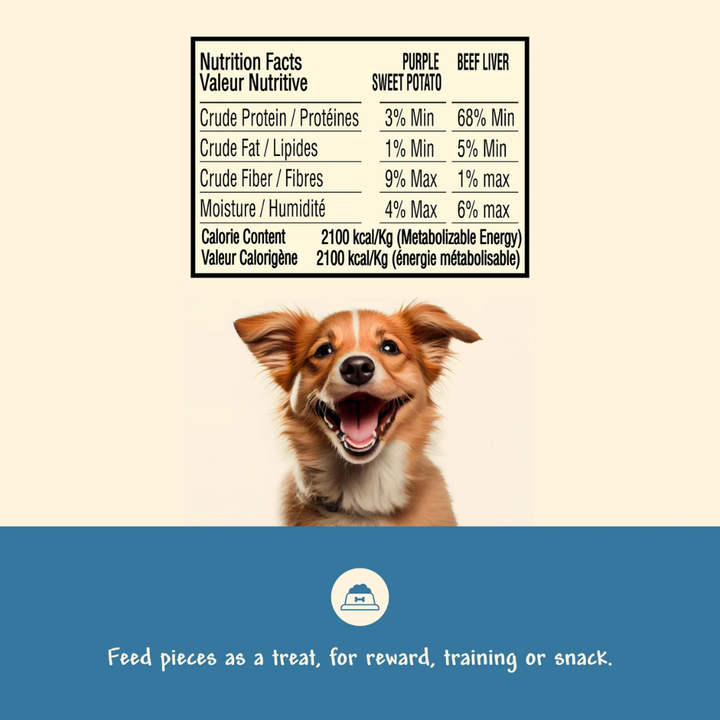 Benny Bully's Freeze Dried Dog Treats - Deep Purple Sweet Potato & Beef Liver