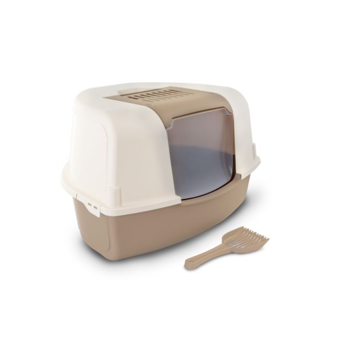 Bergamo Cat Litter Boxes - Litter Pan Ariel With Top Corner