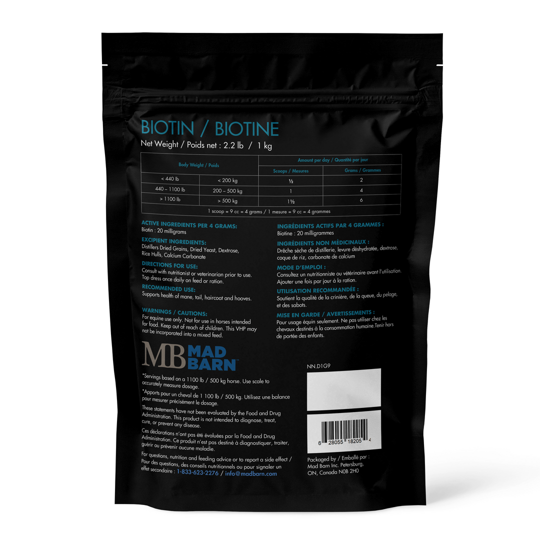 Equine Supplements - Mad Barn Biotin 0.5%
