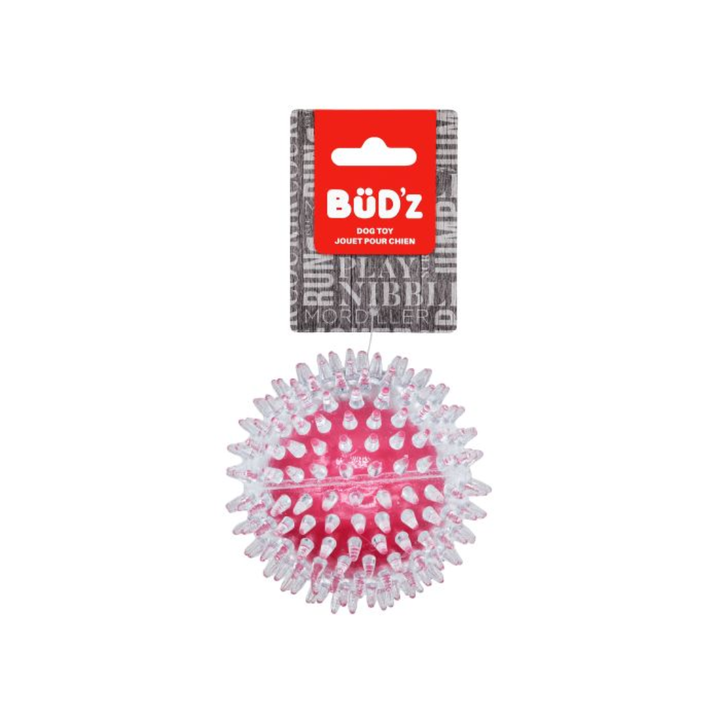 Bud'Z Dog Toys - Transparent Rubber Spiked Ball