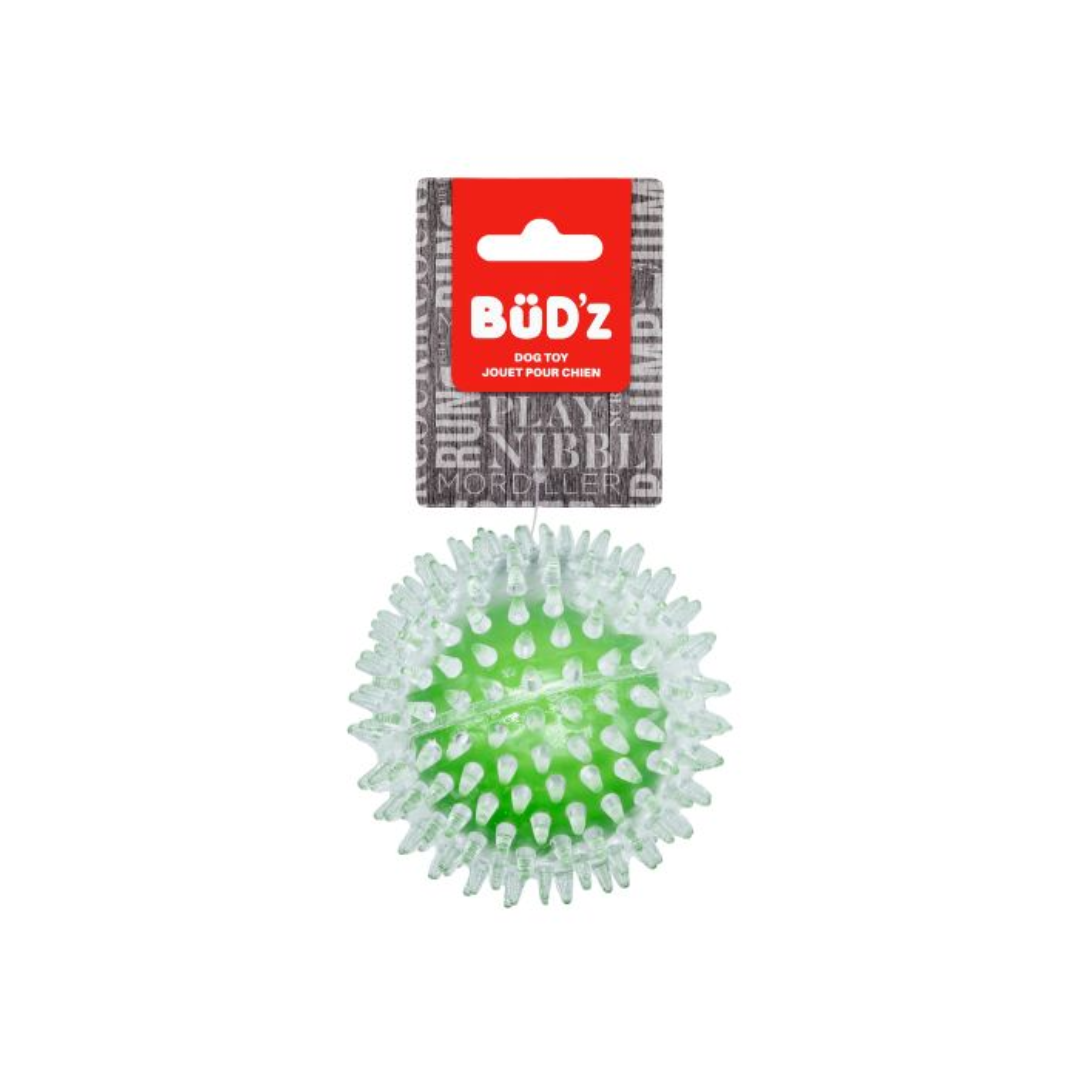 Bud'Z Dog Toys - Transparent Rubber Spiked Ball