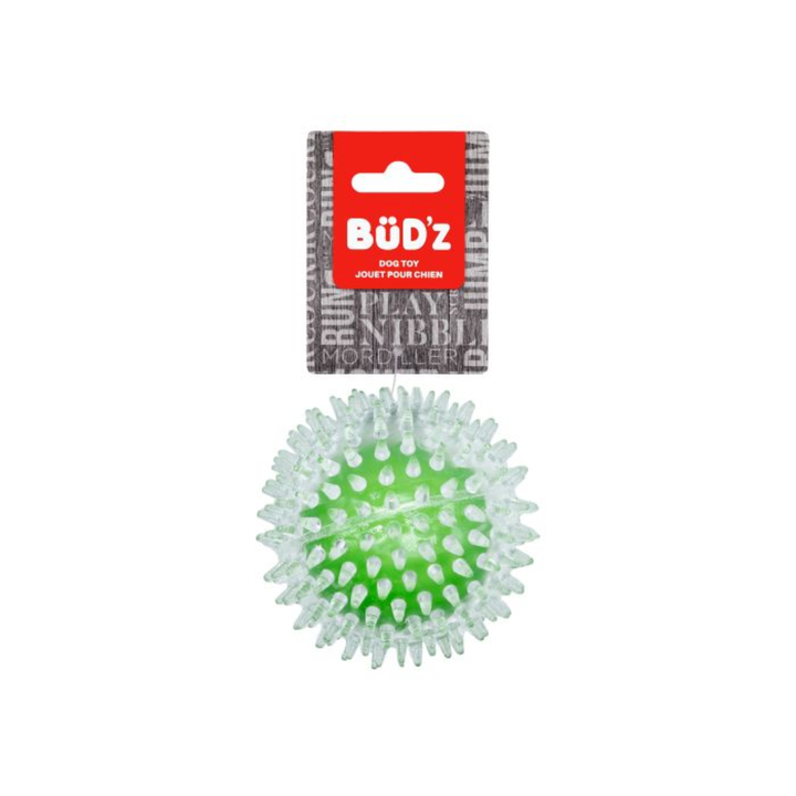 Bud'Z Dog Toys - Transparent Rubber Spiked Ball
