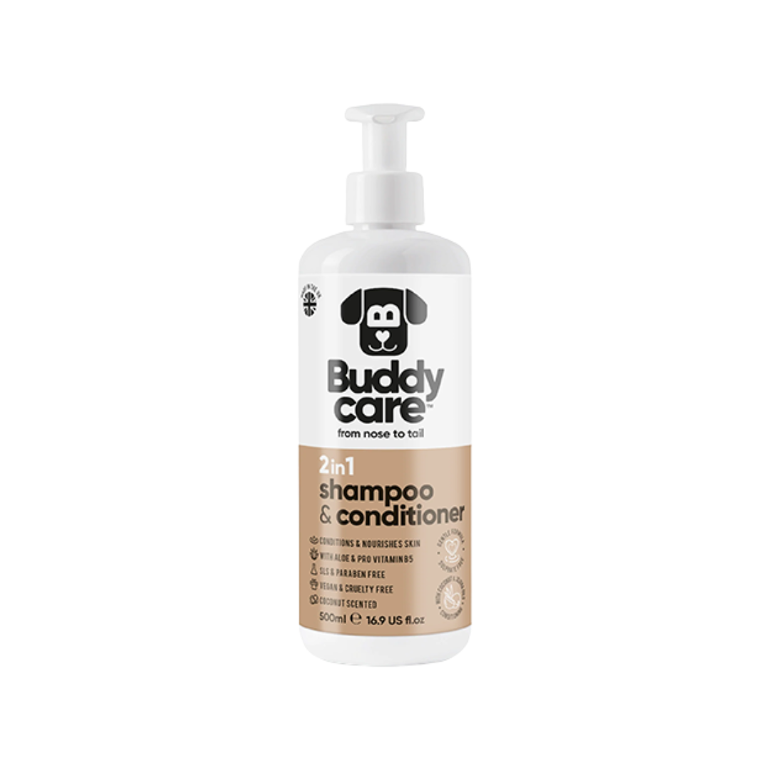 Buddycare Dog Grooming Supplies - 2in1 Shampoo & Conditioner Coconut Scented
