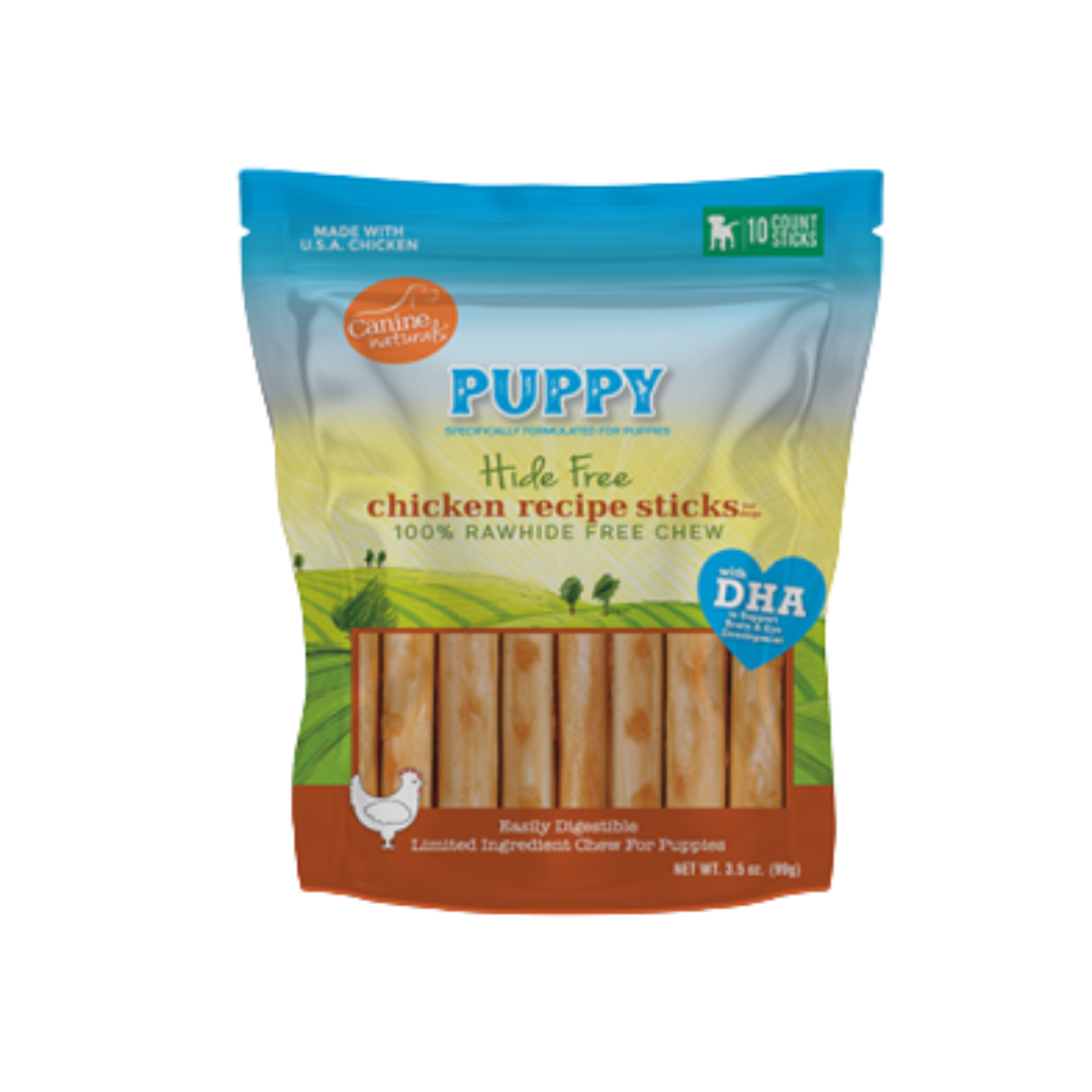 Canine Naturals Dog Treats - Puppy Hide Free Chicken Sticks