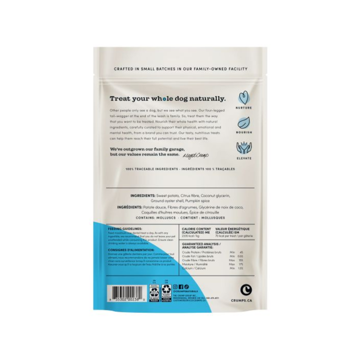 Crumps' Naturals Dog Treats - Plaque Busters with Pumpkin Spice