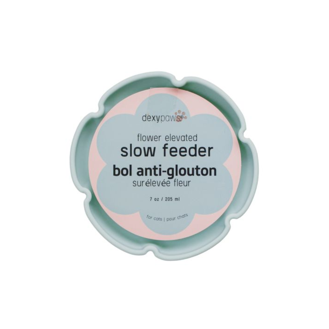 Dexypaws Cat Feeders - Raised 7.75 oz Ceramic Slow Feeder Bowl