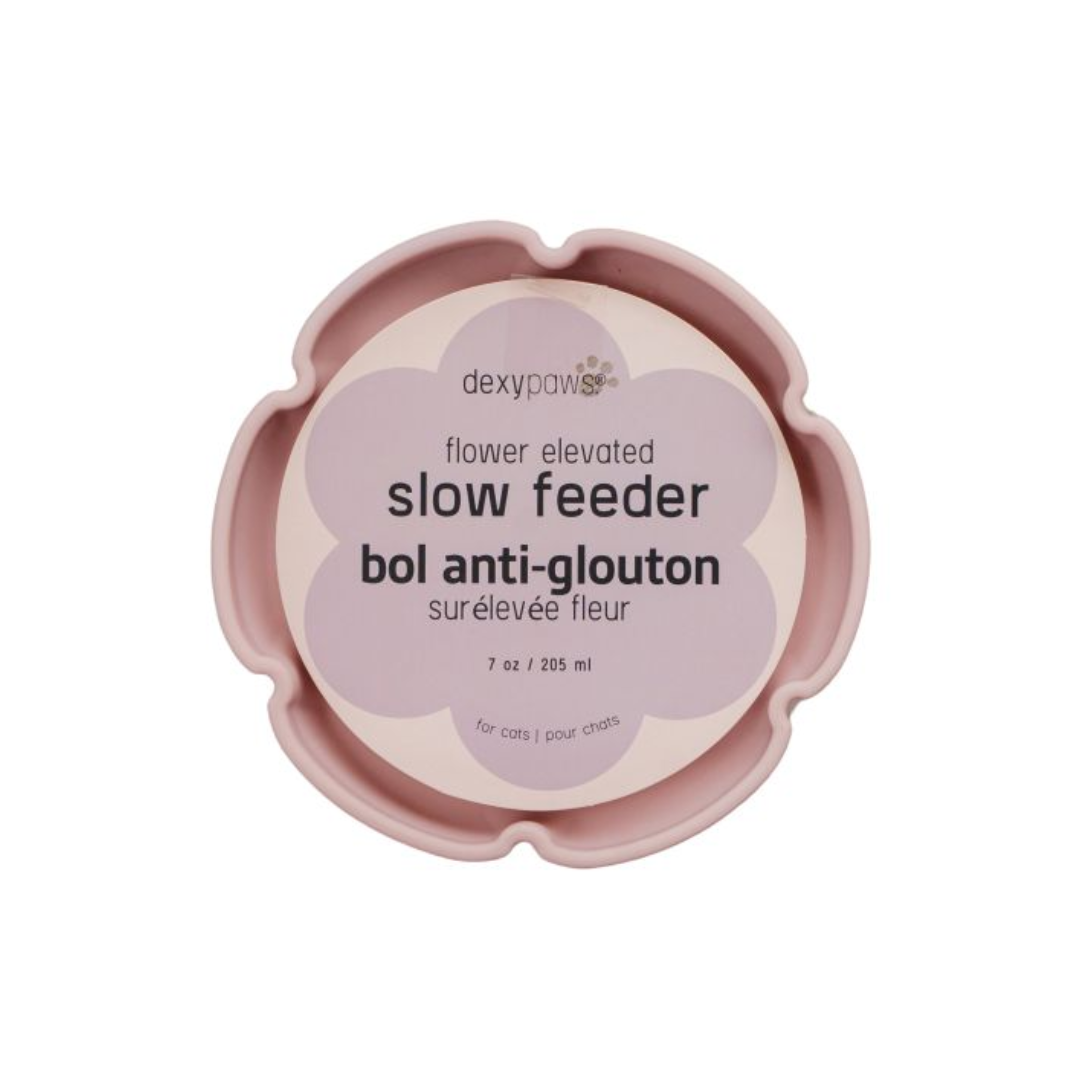 Dexypaws Cat Feeders - Raised 7.75 oz Ceramic Slow Feeder Bowl