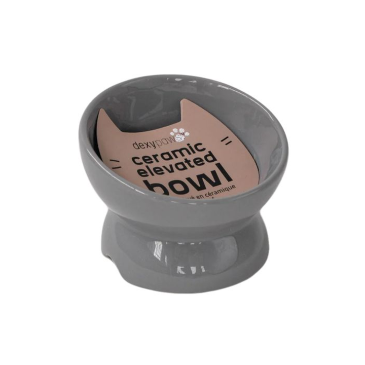 Dexypaws Cat Feeders - Raised 7 oz Ceramic Bowl