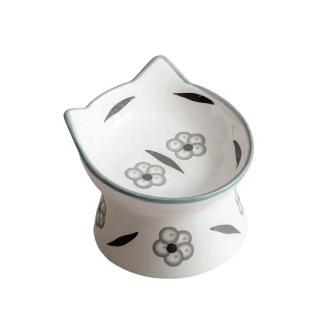 Dexypaws Cat Feeders - Raised 7 oz Ceramic Bowl
